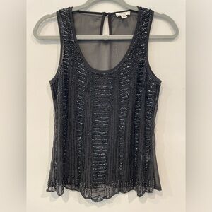Cache black beaded top